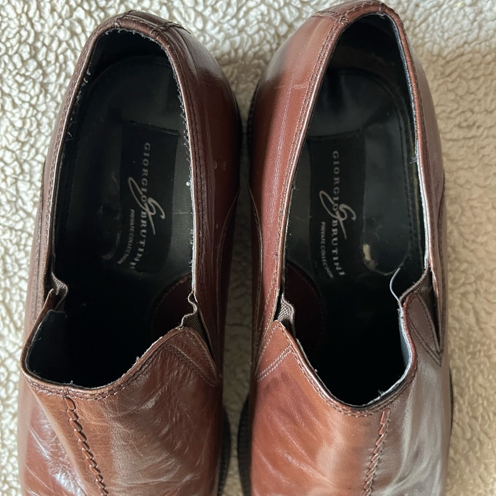 Men Giorgio Burtini Private Collection Brown Leather Slip On Shoe - Picture 5 of 6